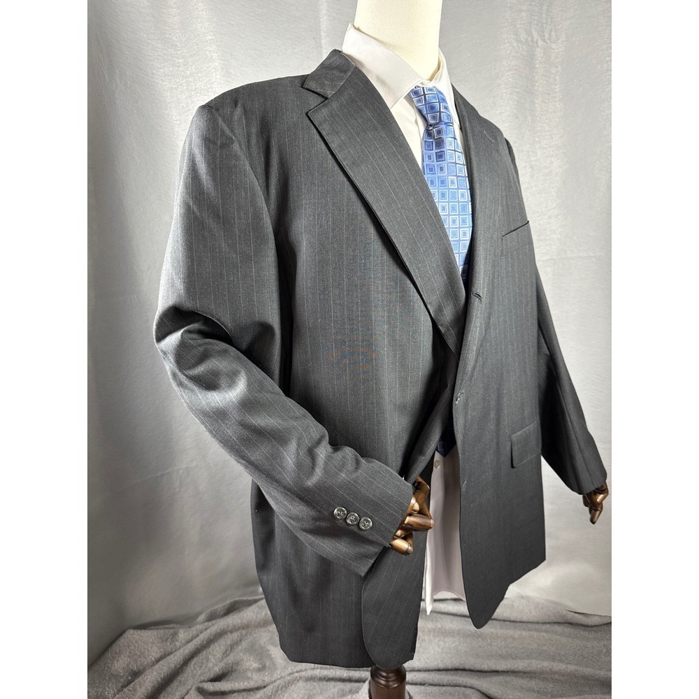 Southwick Bunce Brothers‎ Men's Charcoal Pinstripe Wool Blazer Jacket Size 48R